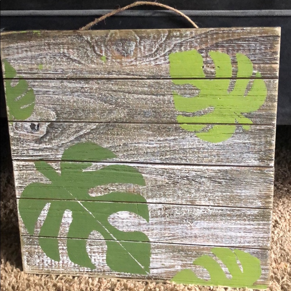 Wooden Palm Leaf Hanging Decor